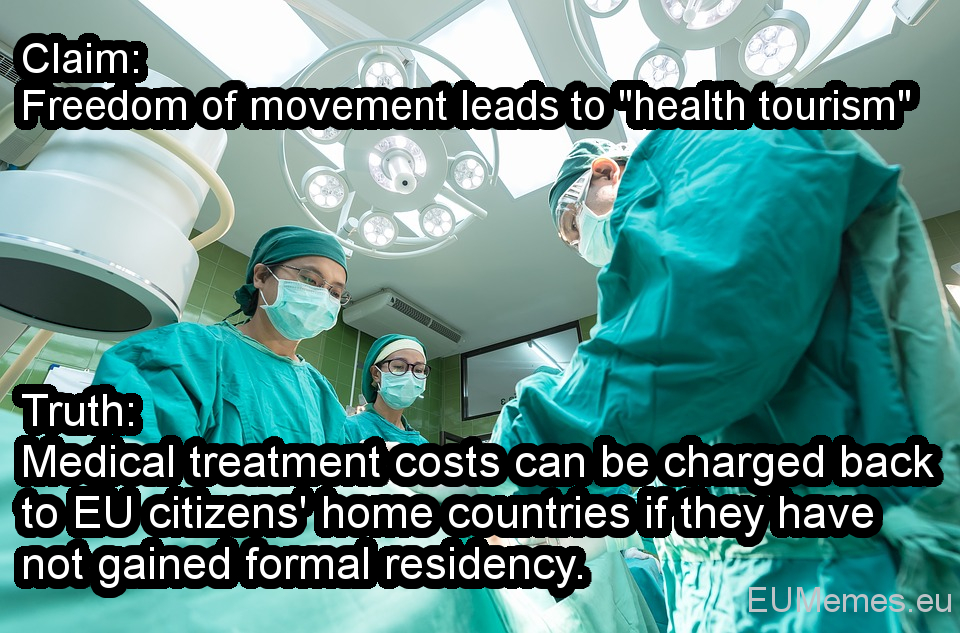 Medical treatment costs can be charged back to EU citizens' home countries